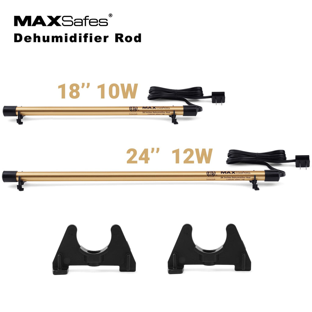 MAXSafes Gun Safe Dehumidifier Rod, Dry Rod - Easy Installation Plug-in Electric Dehumidifier Eliminates Moisture for Gun Safes & Cabinets, ETL Approved (18in)