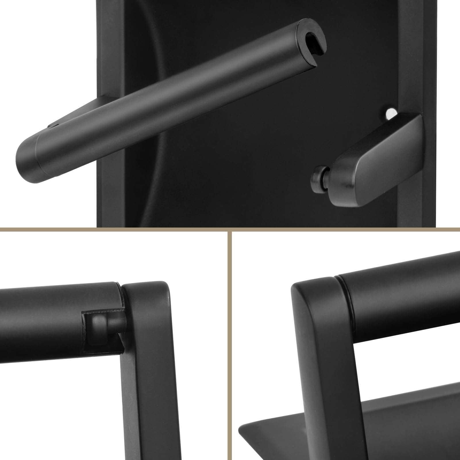 Recessed Toilet Paper Holder for Rolls, Pivoting Stainless Steel in Wall Toilet Paper Holder, Wall Mounted Bathroom Tissue Roll Dispenser with Modern Matte Black Finish