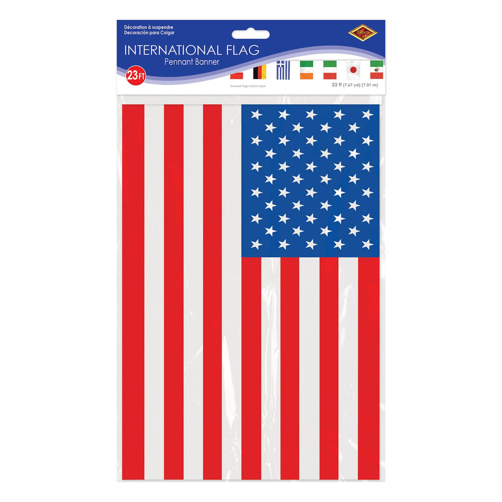 Beistle - 57738 Beistle Party Supplies, International Flag Pennant Banner, Multicolor (Pack of 2)