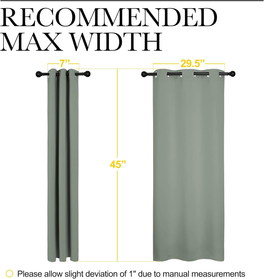 NICETOWN Blackout Curtain Panels - Thermal Insulated Draperies in Greyish Green | 34x45 Inch, 1 Pair