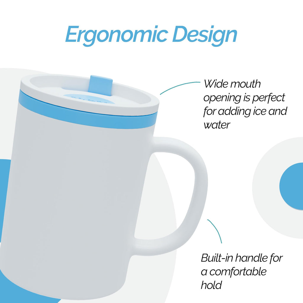 Copco Desk Mug 16 oz - Durable BPA-Free, Double-Wall Insulation for Hot & Cold Drinks, Microwave & Dishwasher Safe, Ideal for Office, Home, Travel - Spill-Resistant Reusable Mug (Teal)