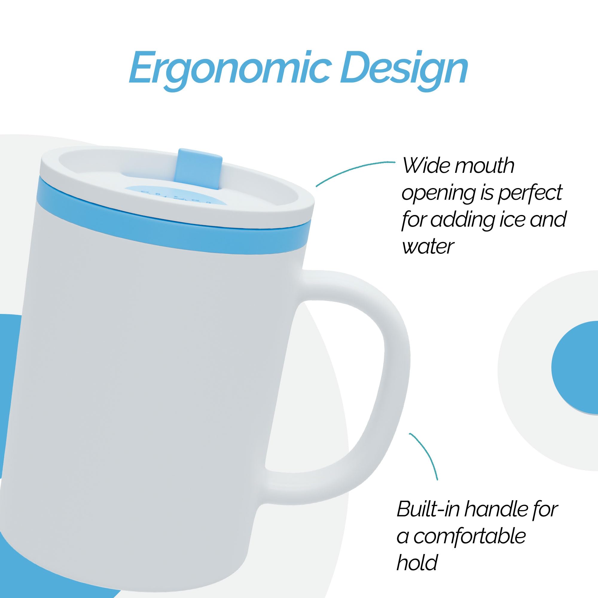 Copco Desk Mug 16 oz - Durable BPA-Free, Double-Wall Insulation for Hot & Cold Drinks, Microwave & Dishwasher Safe, Ideal for Office, Home, Travel - Spill-Resistant Reusable Mug (Teal)