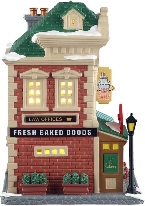 Lemax Pat-A-Cake Bakery | Lighted Building with Charming Details - Perfect Holiday Decor