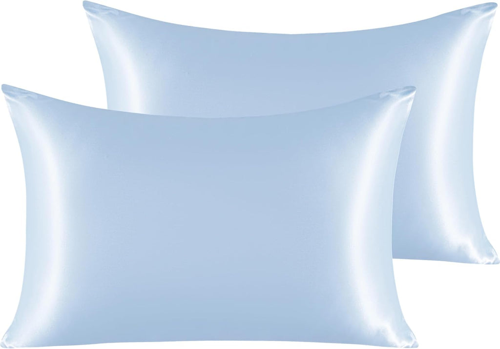 NTBAY Satin Pillowcases - Luxurious 2 Pack for Hair & Skin | Silky Envelope Closure, 20x26 Inches, Aqua