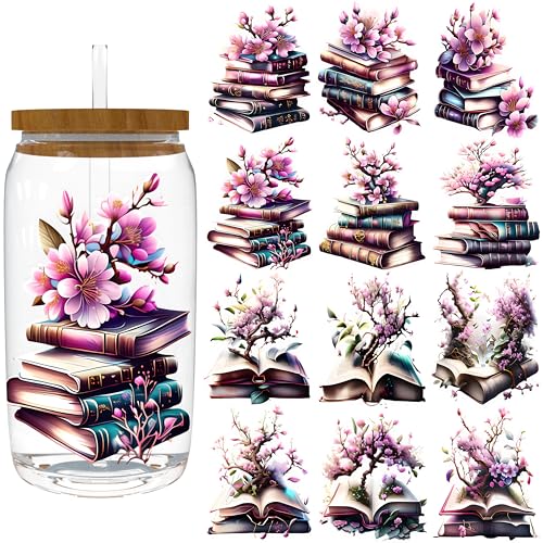 Sakura UV DTF Cup Wrap Transfers Stickers for 16 oz Tumblers 4 Pcs
