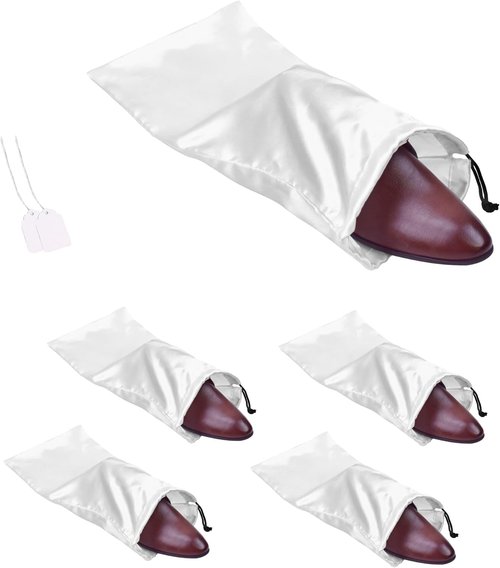GONGKANGYUAN Travel Shoe Bags - 4 Pack Satin Fabric with Drawstring for Men & Women - Protect & Store Shoes