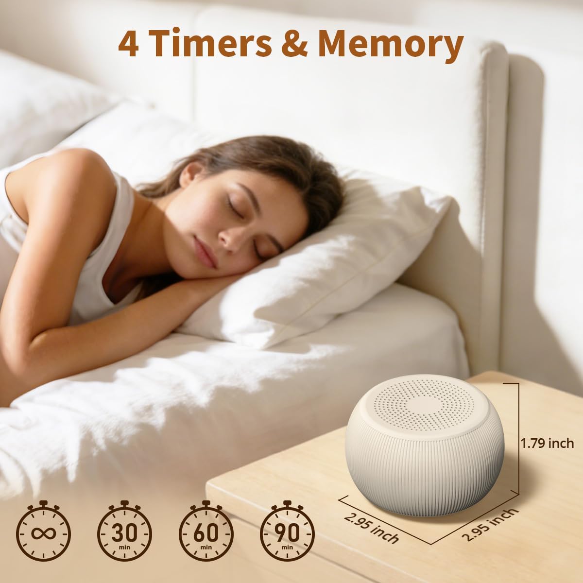 Skiennix Portable Travel Sound Machine - 30 Soothing Sounds & 40h Battery Life | Adjustable Volume & Timers