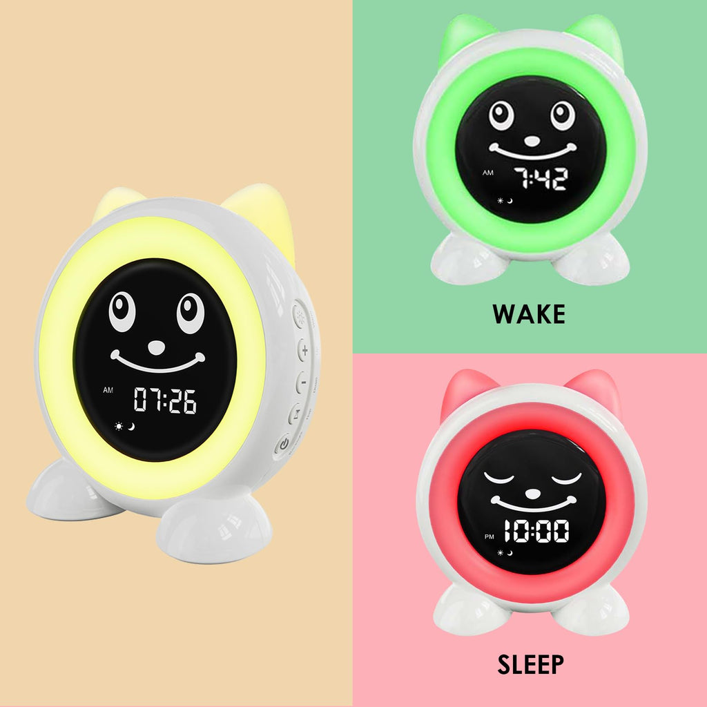FiveHome Toddlers Sleep Training Clock, Ok to Wake Clock with Red Green Light,Emoji,Nap Timer, Gift Idea for Toddler Girls Boys