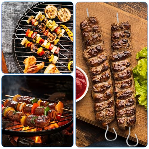 15-Pack Stainless Steel Skewers for Grilling Kabobs & Turkey