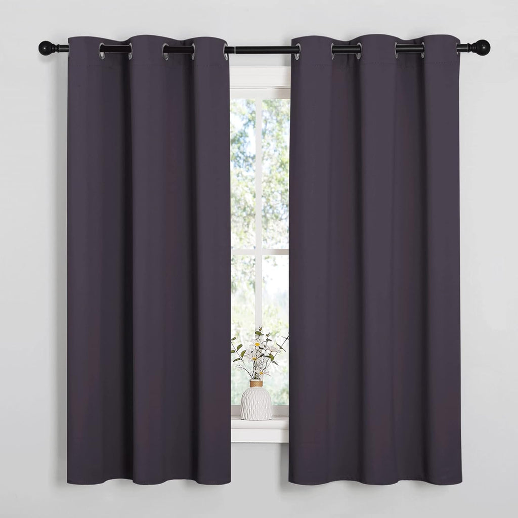 NICETOWN Greyish Purple Blackout Curtains - Thermal Insulated Drapes for Small Windows | 63" Length, 2 Panels