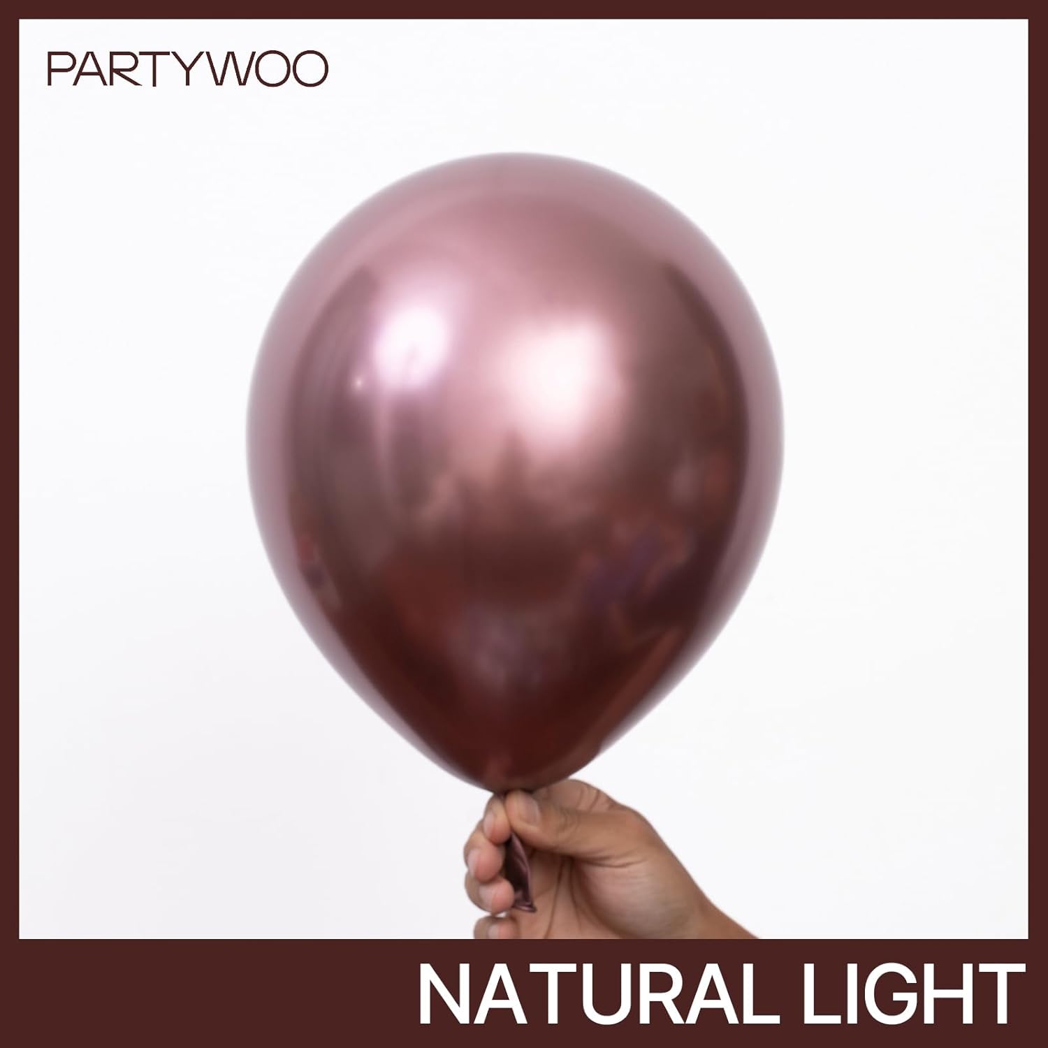 PartyWoo Copper Balloons - 50pcs 12 Inch Metallic Brown Latex Helium Balloons for Celebrations