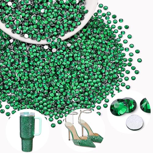 BELLEBOOST Emerald Green Glass Rhinestones 3000PCS SS8 Flatback Gems