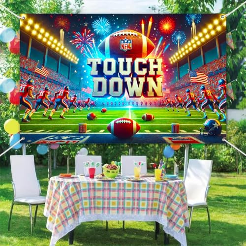 BlissYard Football Game Day Backdrop 71x43 Inch with Fireworks