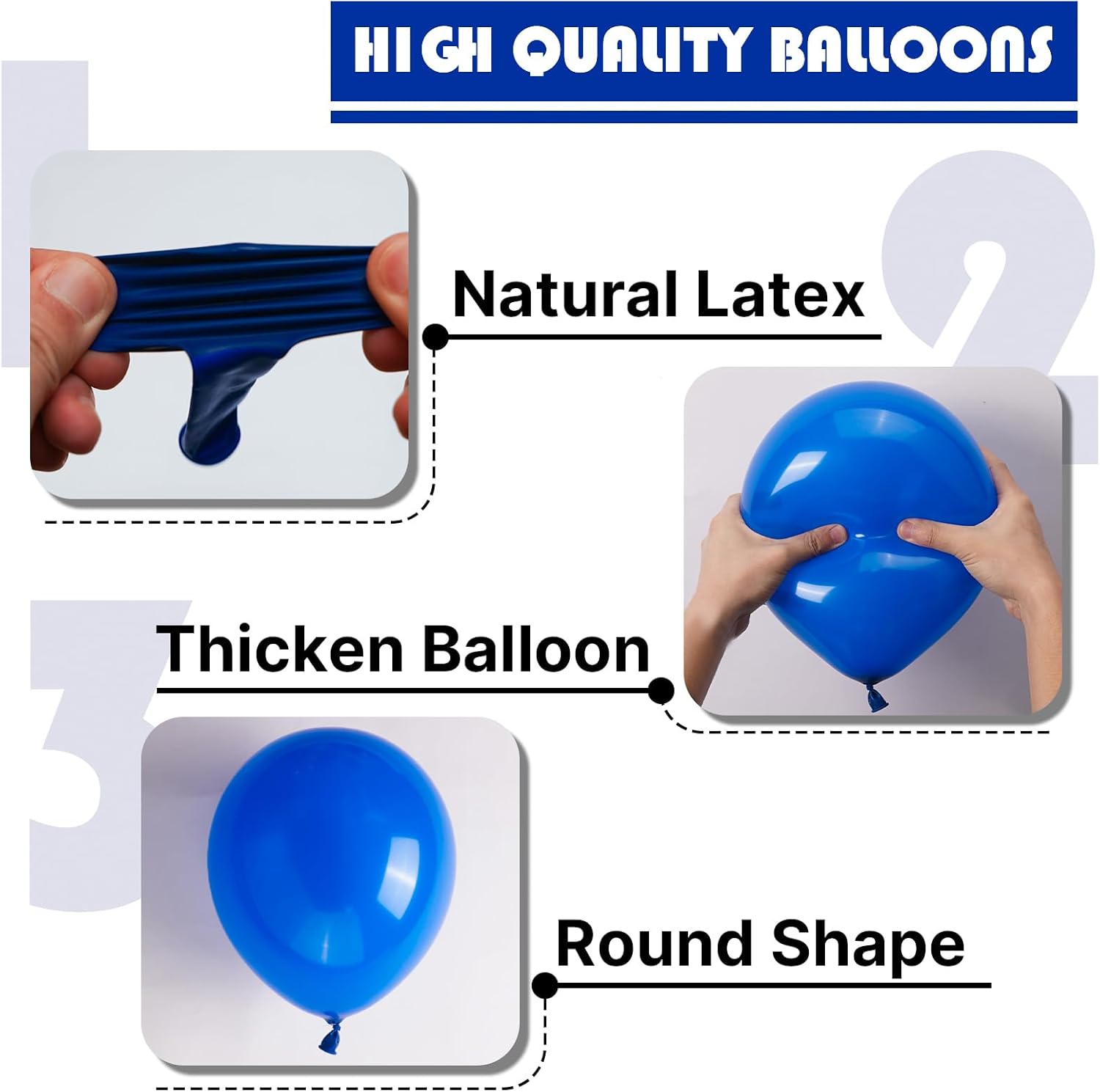 PartyWoo Royal Blue Balloons - 101pcs 12-Inch Dark Blue Latex for Weddings, Baby Showers & More