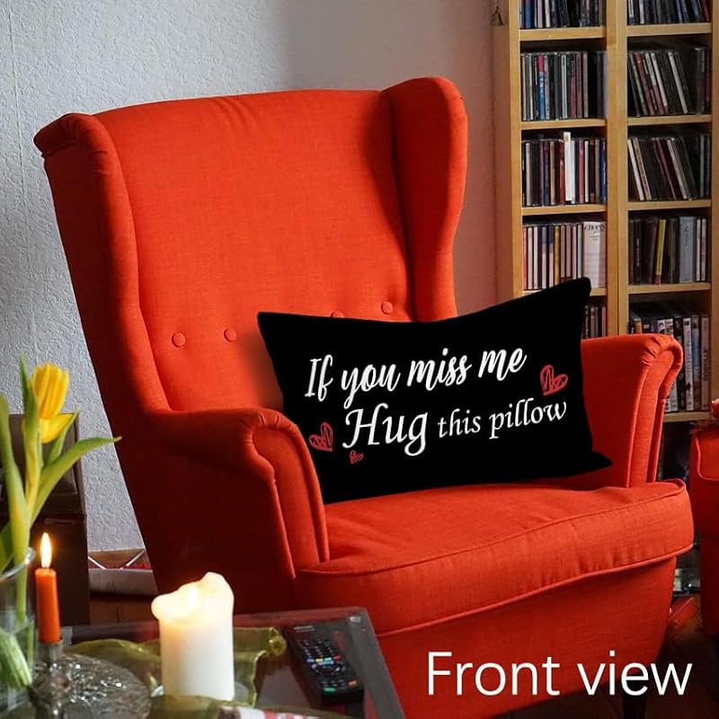 Loveyou Long Distance Relationship Throw Pillow Cover, 12x20 Flannel Case