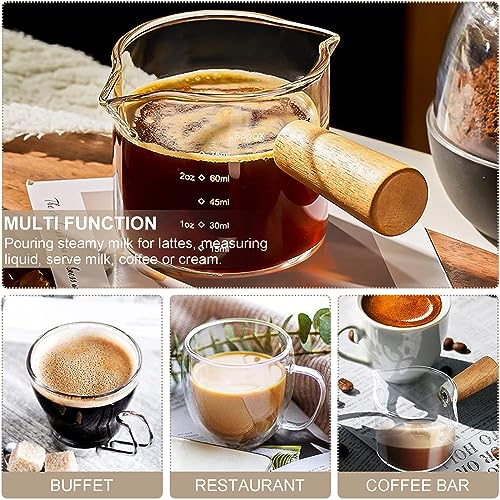Borosilicate Espresso Measuring Cups with Handle - 2.5oz