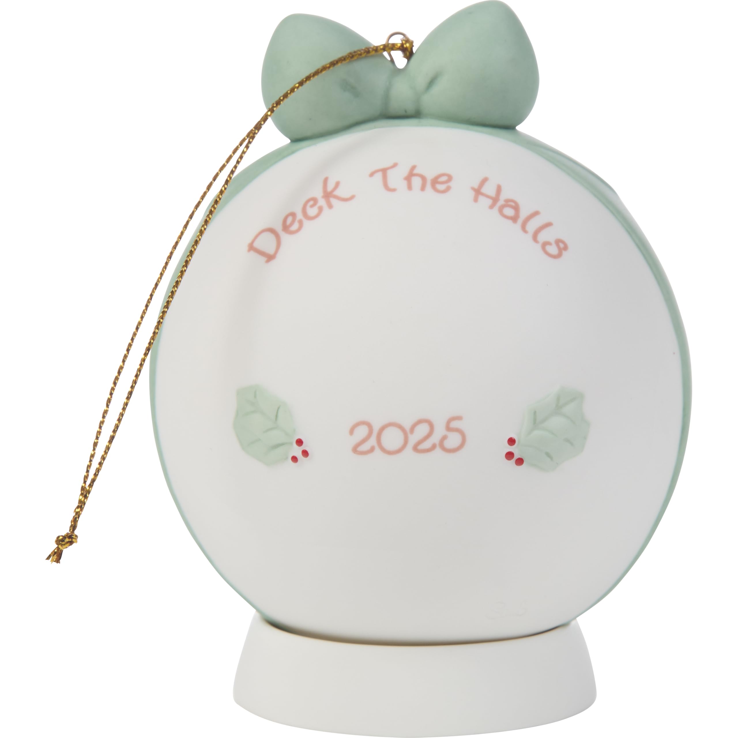 Precious Moments Deck The Halls 2025 Dated Girl Ornament Bisque Porcelain 2025 Ball Keepsake 251003
