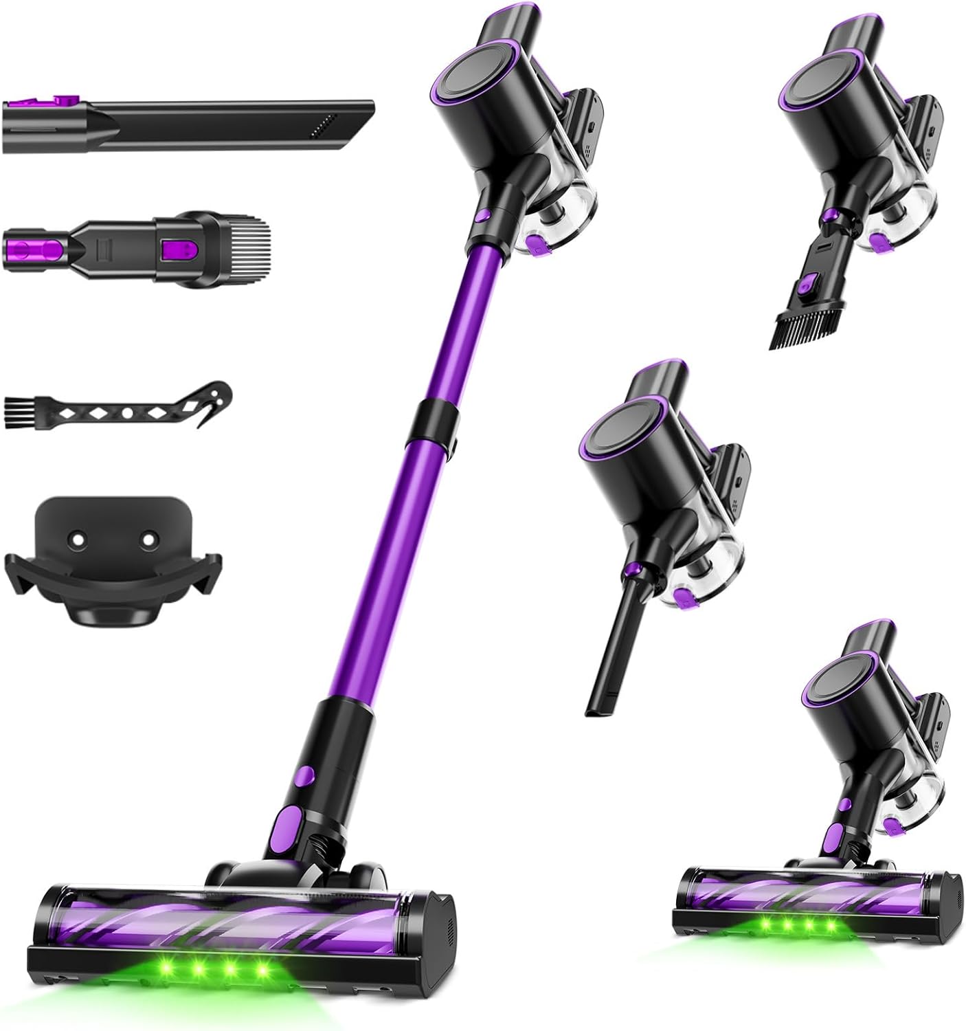Skiennix Cordless Vacuum Cleaner - 40Kpa Powerful Suction | Lightweight 8-in-1 Design for Hard Floors (Black)