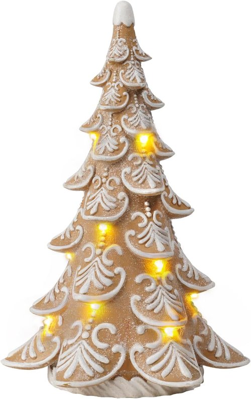 Cynkeyee Gingerbread Christmas Tree Decorations - Indoor Xmas Lights & Centerpiece | 6.5x4.5x10 Inch