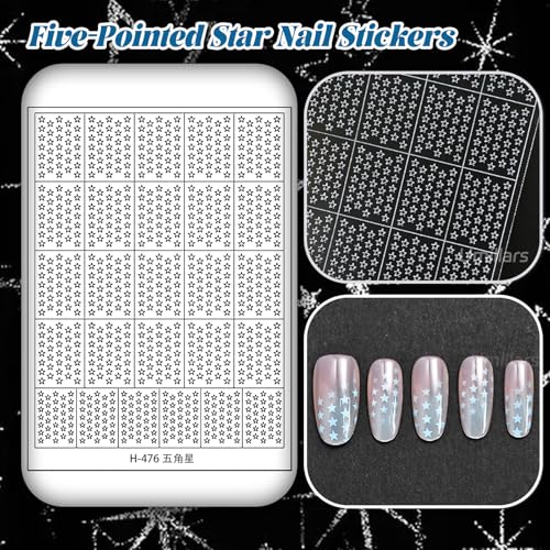 Umillars 6 Sheets Airbrush Nail Stencils Stickers - Geometric Hollow Nail Art Templates