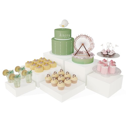 Laumffon Buffet Risers, Food Risers for Buffet Table, Display Stand Shelf for Catering Dessert Collectibles Jewelry Figures Show, White Acrylic Cube Display Nesting Risers with Hollow Bottoms