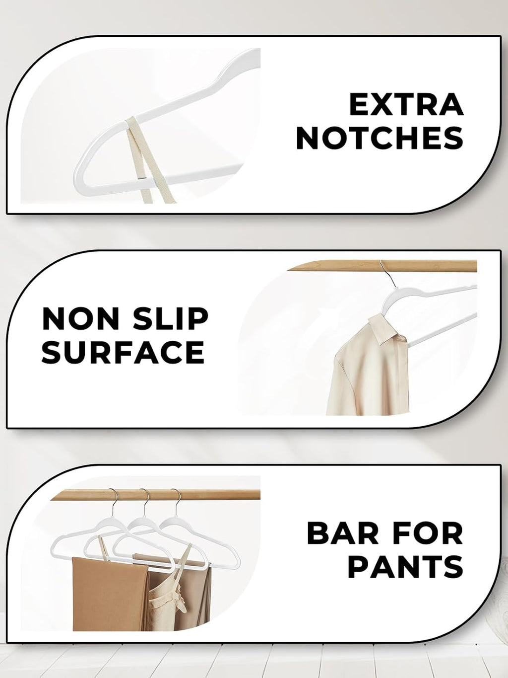 SMARTOR Plastic Hangers 50 Pack - Heavy-Duty, Space-Saving Slim Hangers | Durable & Lightweight - White