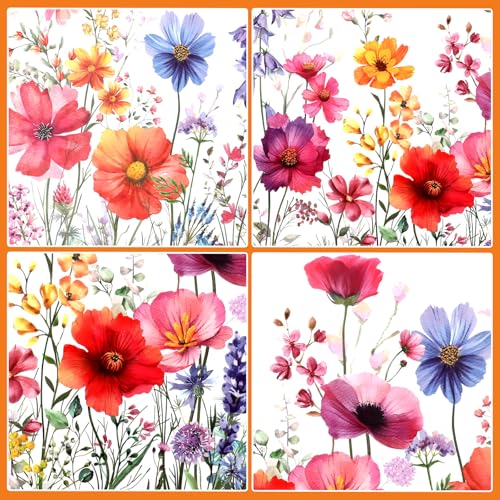 GEEHUA Wildflower Window Privacy Film, Double-Sided Floral Static Cling