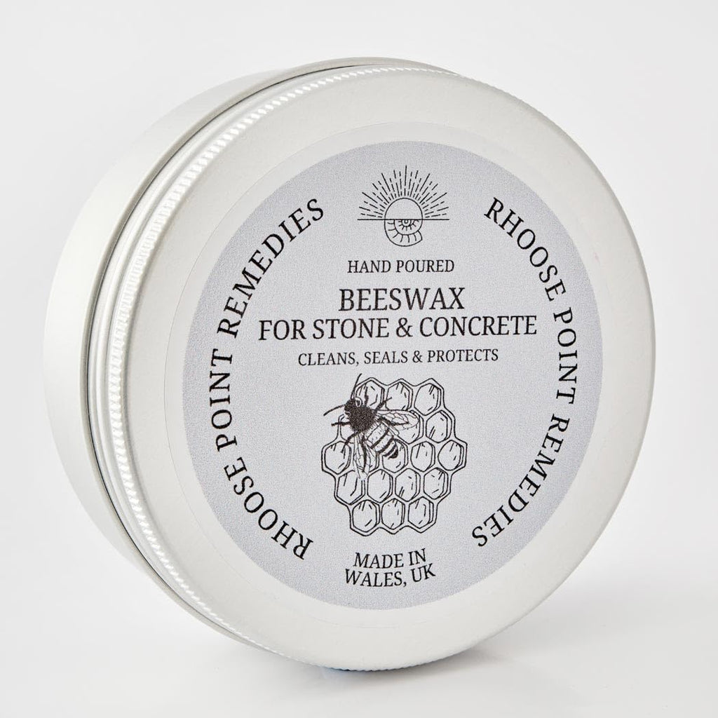 Rhoose Point Remedies Beeswax Polish for Stone & Concrete 3.5 Fl Oz – Cleans, Seals & Protects Natural & Man-Made Surfaces inc. Marble, Quartz, Granite, Slate, Ceramic