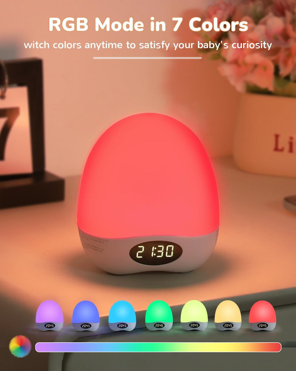 Skiennix Egg Night Light - Portable Rechargeable Baby Lamp with Touch Control & RGB Color Changing, Dimmable Design