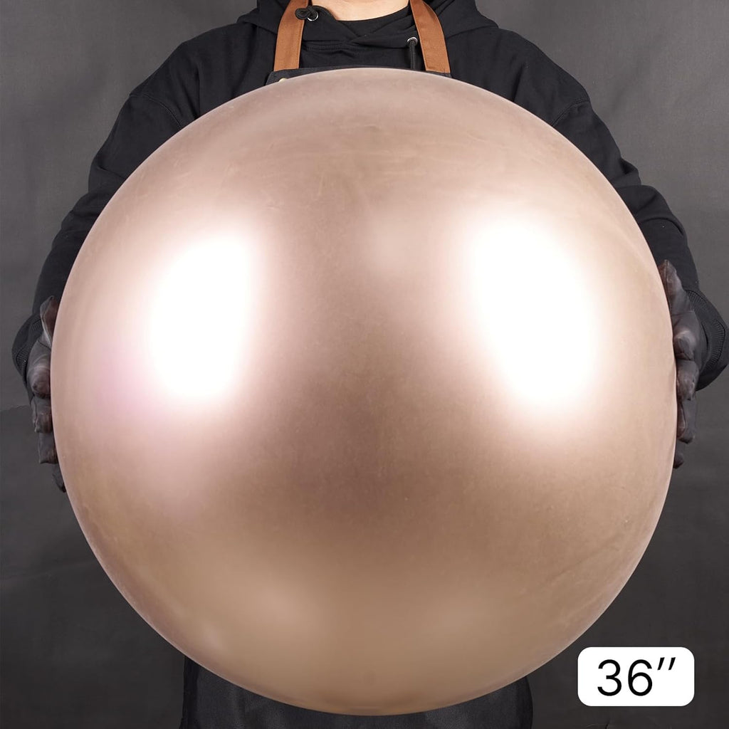 PartyWoo Metallic Rose Gold Balloons - 36 Inch Chrome Champagne Gold Latex - Perfect for Weddings & Celebrations