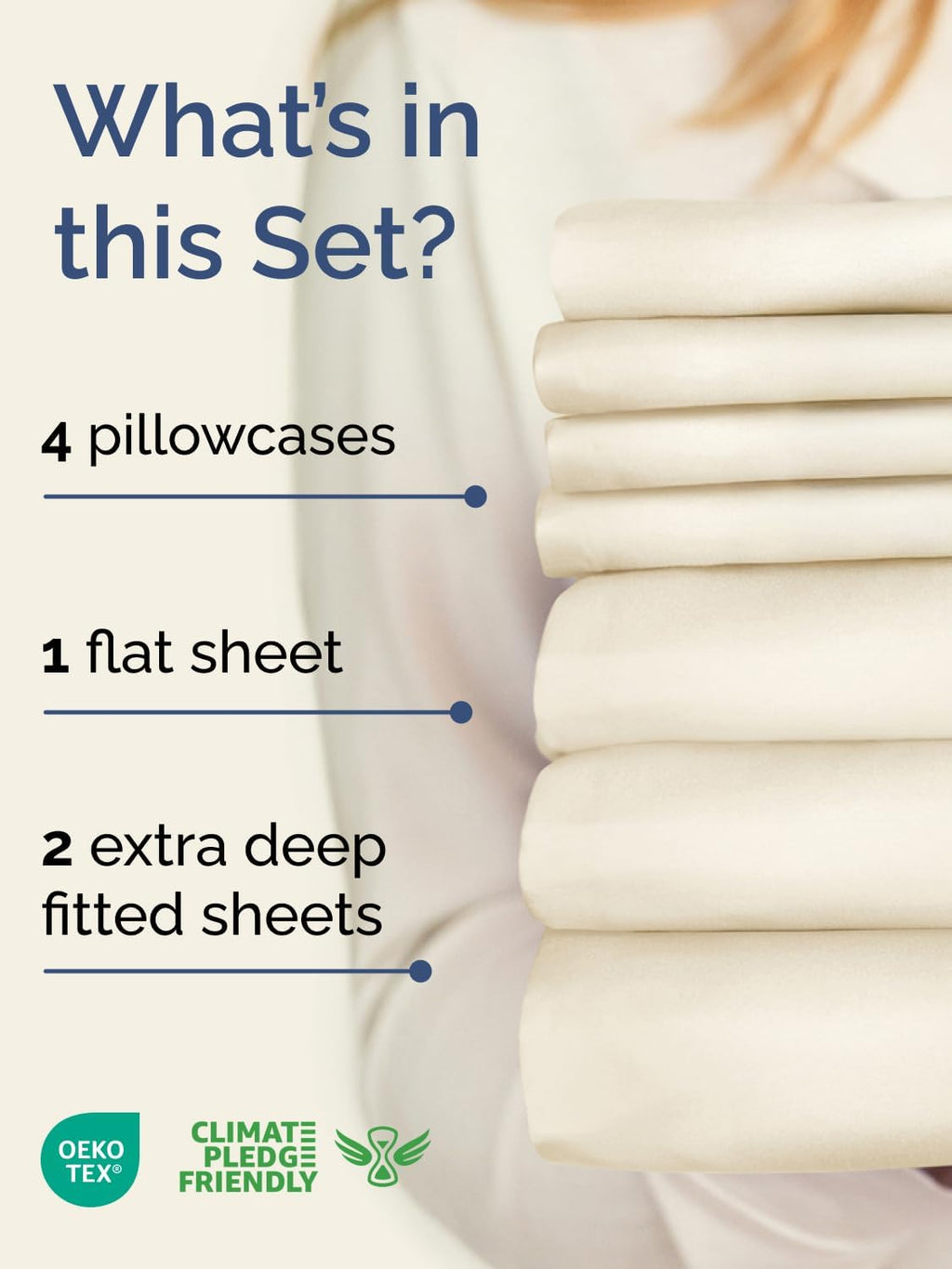 Skiennix Extra Deep Split King Sheet Set - 7 Piece Breathable Cooling Bedding - Soft, Wrinkle-Free Off White