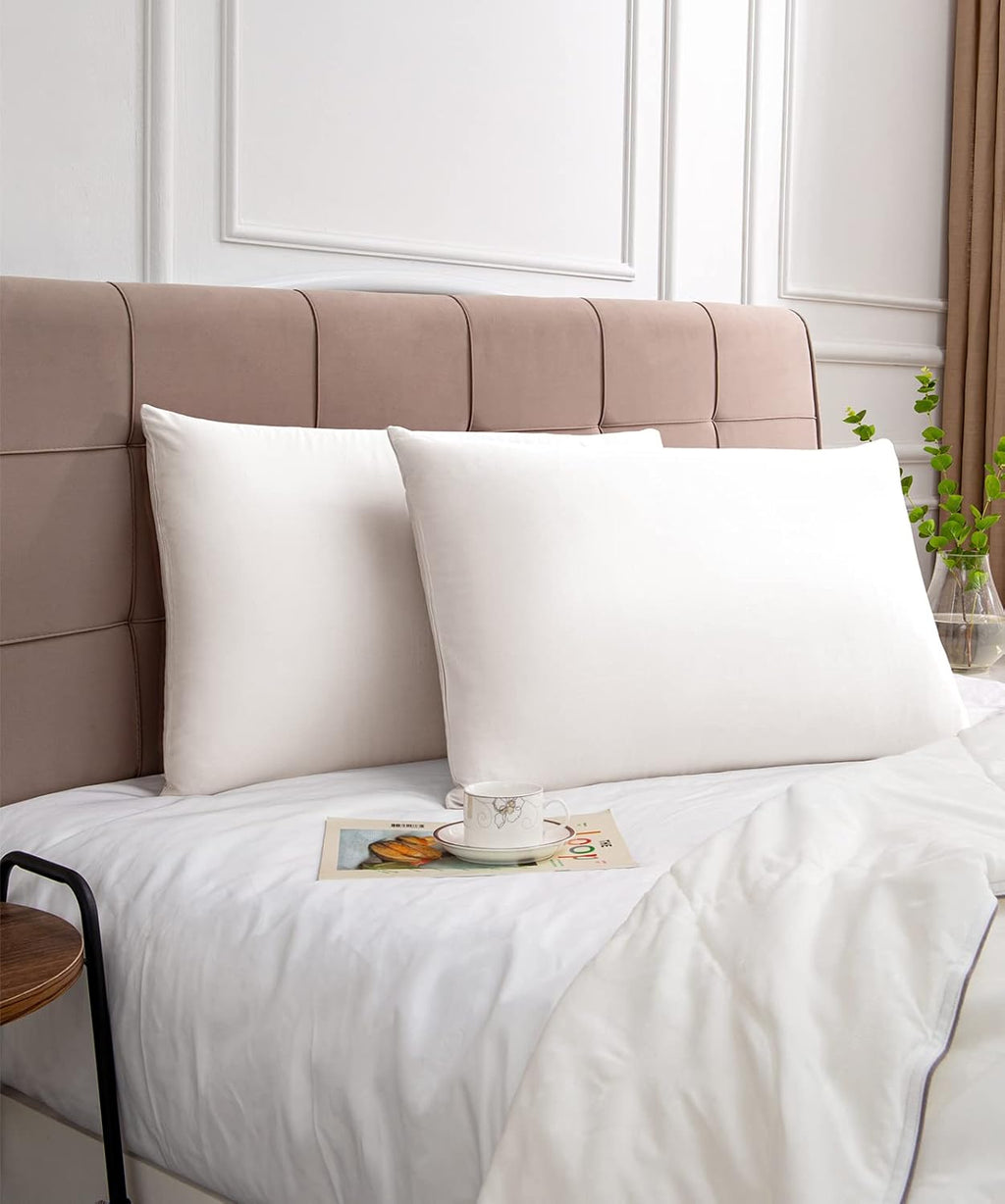 Warmstar King Size Cotton Pillowcases - Set of 2, 600 Thread Count, Soft & Breathable White 20x36 Inches