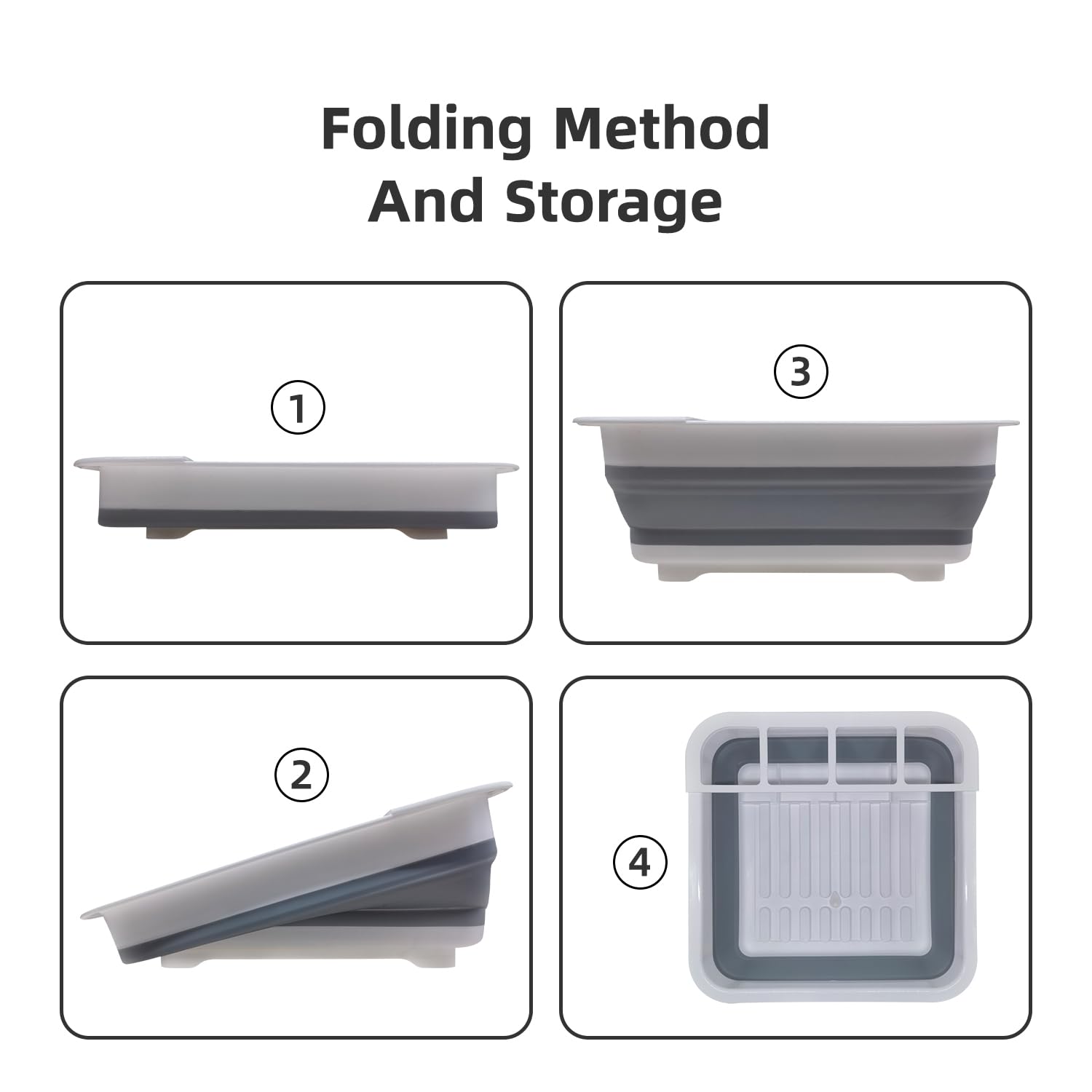 THANSTAR Collapsible Dish Drying Rack for RV Campers Portable Dinnerware Drainer Organizer for Kitchen Travel Trailer