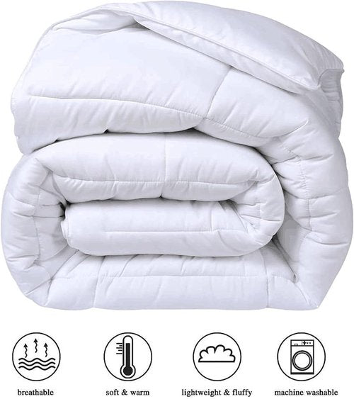 COHOME King Size Cooling Comforter - Luxury All-Season Quilted Down Alternative Duvet Insert | Breathable & Reversible - White 92 x 102 Inches