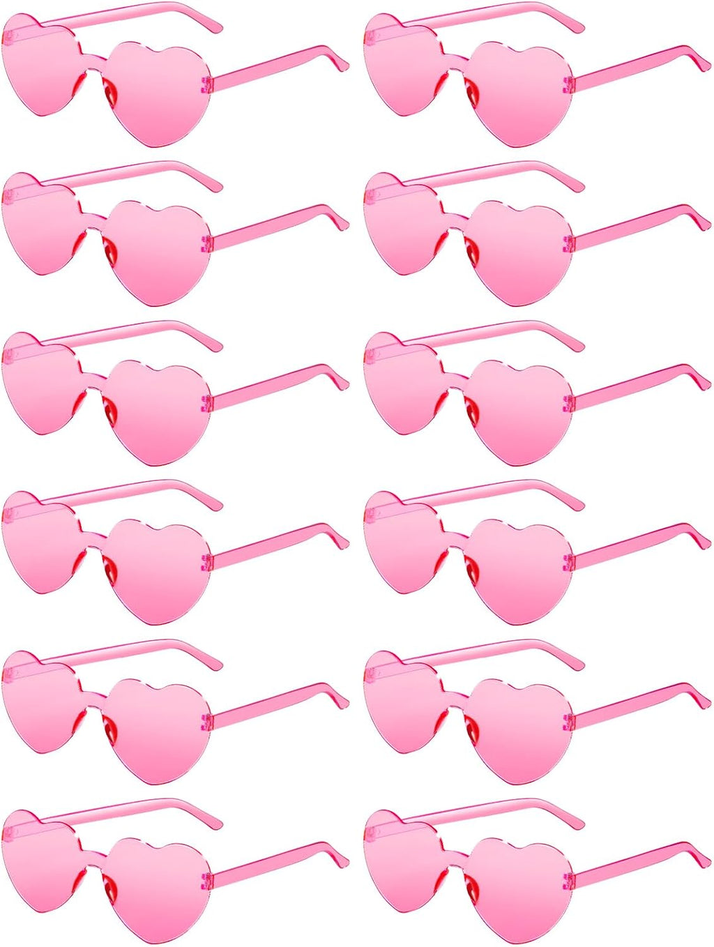 Skiennix Heart Shaped Sunglasses - Colorful Trendy Glasses for Women | 12 Pairs for Parties