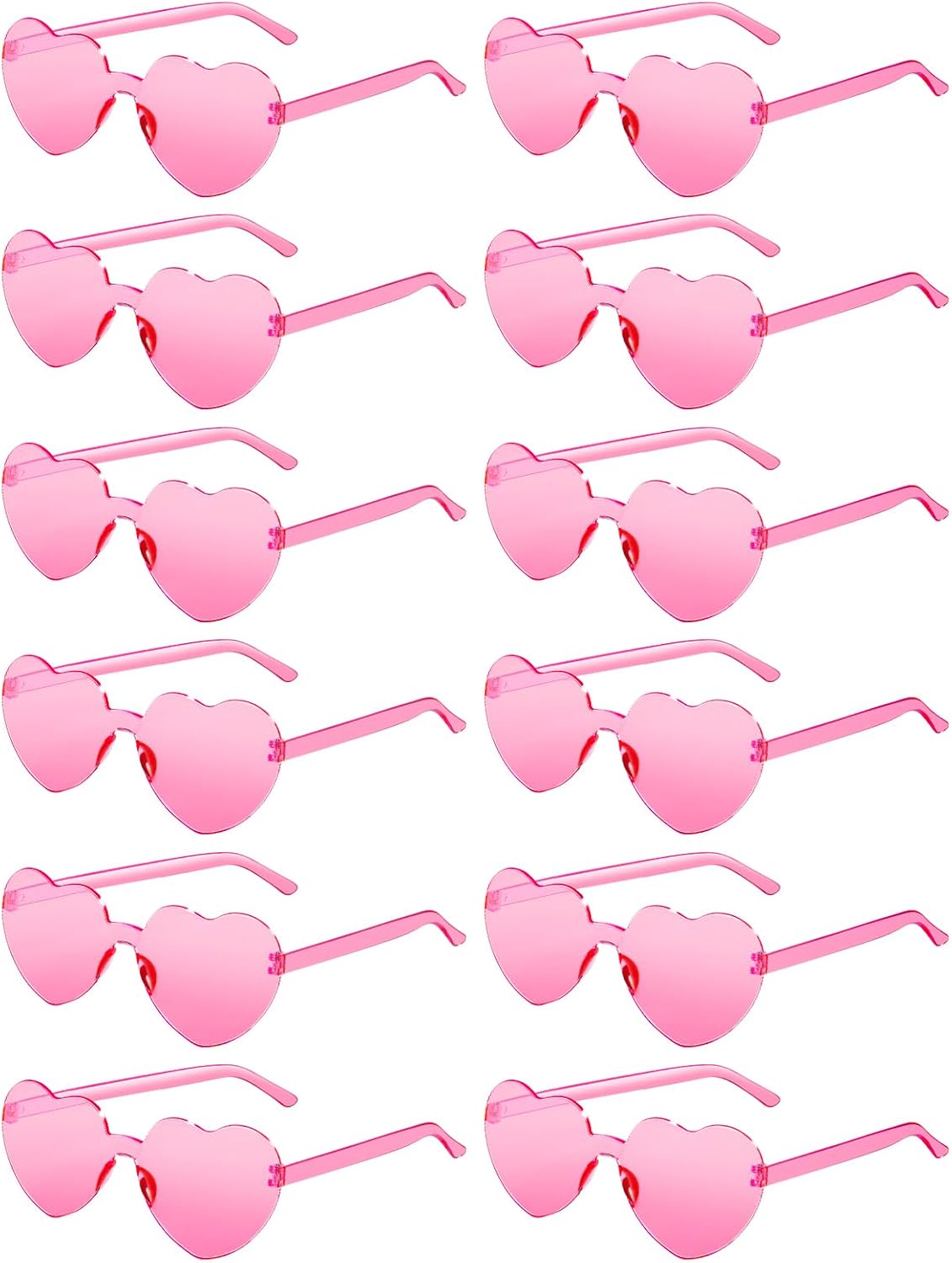 Skiennix Heart Shaped Sunglasses - Colorful Trendy Glasses for Women | 12 Pairs for Parties