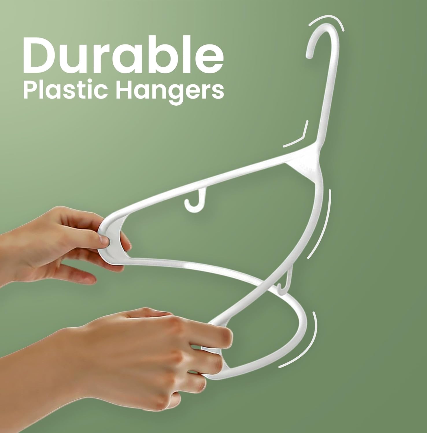 Utopia Home Plastic Hangers - Durable Space-Saving Closet Organizers - 50 Pack in White for Shirts, Pants & Coats