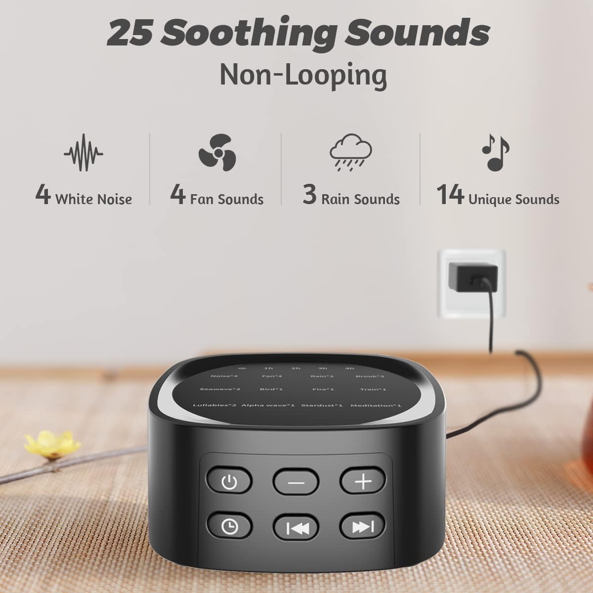 Sleepbox White Noise Sound Machine - 25 Soothing Sounds, 36 Volume Levels, Portable for Home & Travel