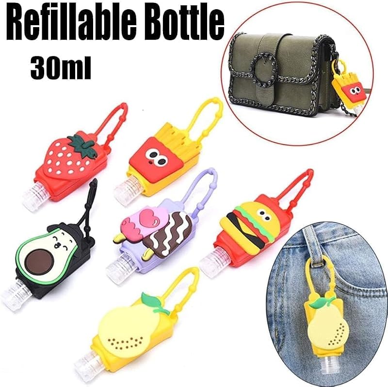Silicone Travel Bottle Red Strawberry Refillable Container with Pump
