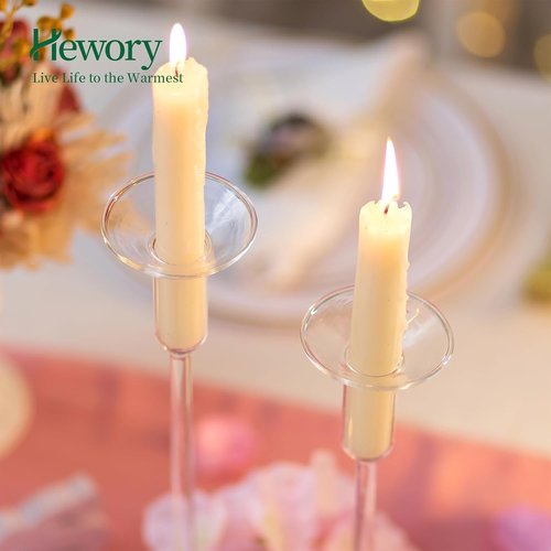 Hewory Glass Bobeches - 3 PCS Candle Drip Protectors for Taper Holders | Clear Round Design