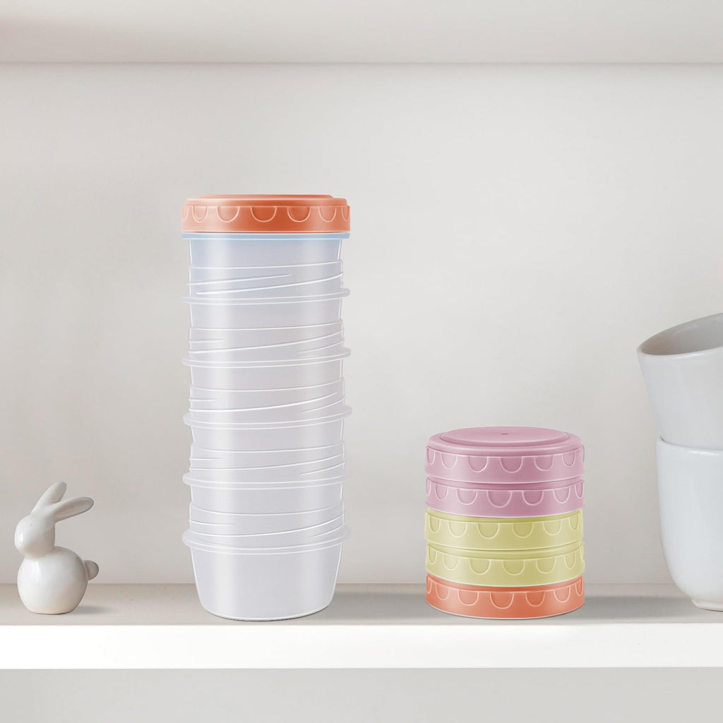 Salad Dressing Container to Go with lids,Dishwasher and Microwave Safe Tiny Condiment Containers with Graduated Lines, Reusable and Leakproof Small Sauce Containers for Lunch Box 6 Pcs 2.7 OZ Mixed 2