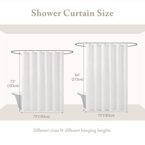 Madison Park Candice Sheer Shower Curtain, Lightweight Sheer Fabric with Geometric Pattern, Modern Bathroom Decor, Machine Washable, 72"x72", White