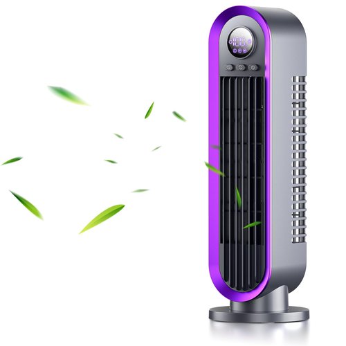 Misby Desk Fan, 13 Inch Small Bladeless Table Fan for Saving Space, Quiet Office Fan Rechargeable, 3 Speed & 8H Timer, 90° Oscillating Fan for Personal, Office, Nightstand (Grey)