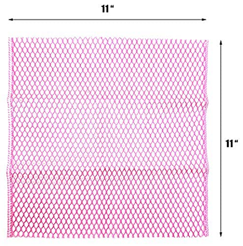 Kuwish Non-Scratch Dish Washing Net Cloths, 11x11 Inch Mesh Scrubbers (5 Pcs)
