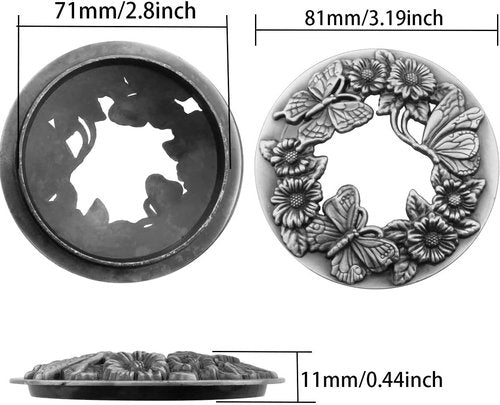 ITROLLE Silver Antique Butterfly Candle Topper - Elegant Shade Lid for Jar Candles | Perfect Gift Decor
