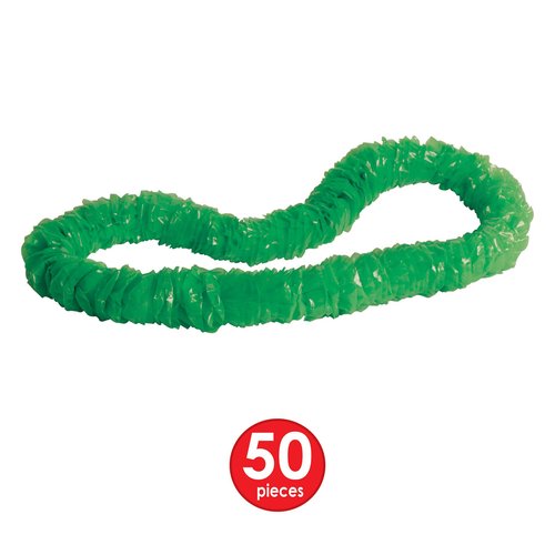 Beistle Green Soft-Twist Poly Leis with Labeled Carton