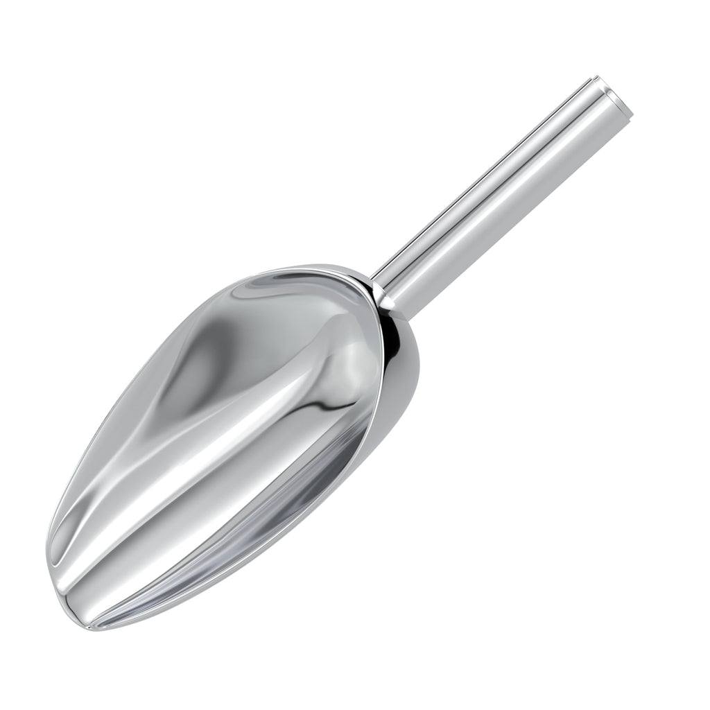 Olmaanseta Stainless Steel Small Ice Scoop for Freezer,Scooper For Ice Bucket,Mini Metal Food Scoop For Ice Machine,6 Ounces