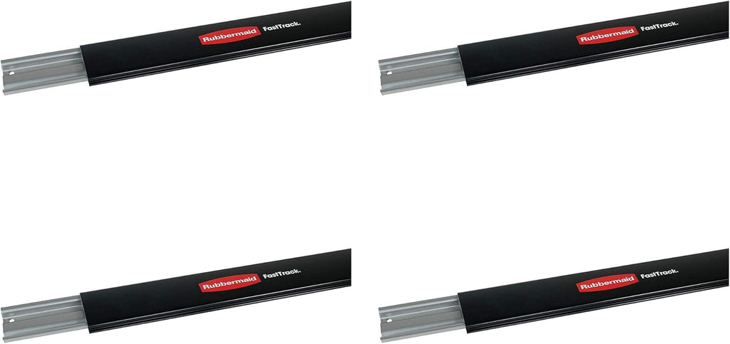 Rubbermaid Heavy-Duty Steel Horizontal Wall Mounted Storage Rail - 48 Inch | 4 Pack for Home/Garage