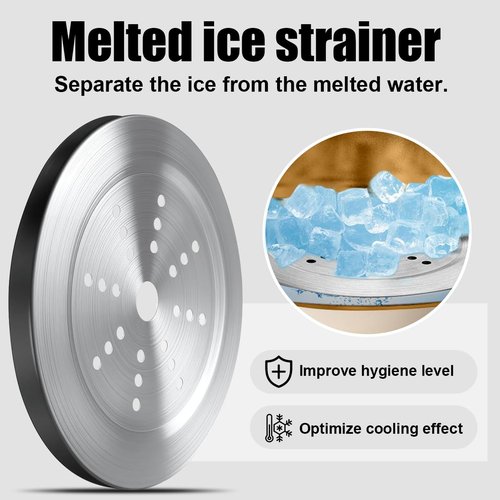 3L beige white Double Wall Insulated Stainless Steel Ice Bucket with scoop for Cocktail Bar,Metal Ice Bucket for freezer with Lid for parties.ice Container to Keep Ice Colder,bar cart accessories