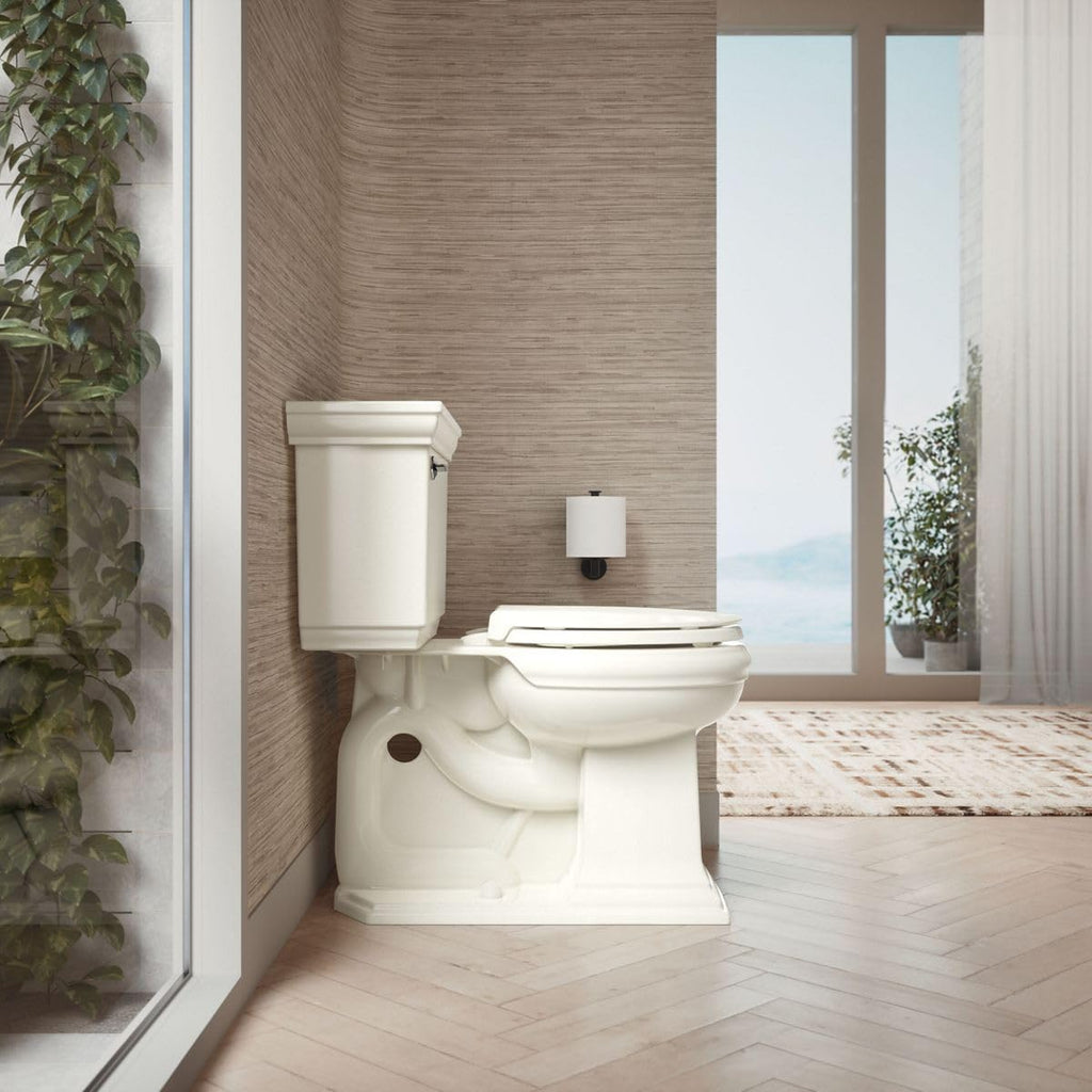 KOHLER K-7316-96 Cachet Quick-Release Round-Front Toilet Seat, Quick Attach Hardware, Easy to Clean, Color-Matched Plastic Hinges, Biscuit